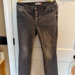 CAbi Dark Gray Button Up Jeans